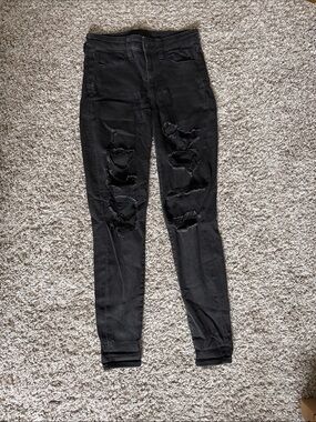 American Eagle Outfitters Black Ripped Skinny Jeans
